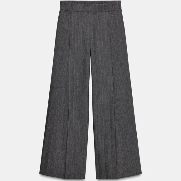 ZARA ZW COLLECTION WIDE-LEG WOOL PANTS - Picture 3 of 5